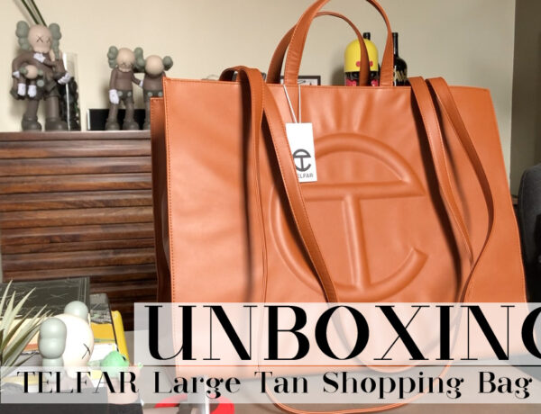 TELFAR Large Shopping Bag in Tan, 2020.